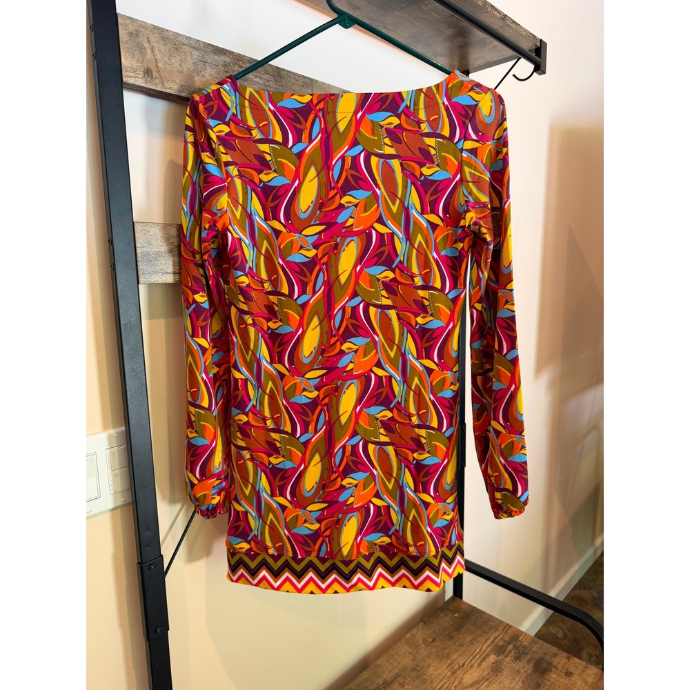 Tracy Negoshian Shirley Autumn Leaves Tunic Dress Long Sleeve XS NWT - Picture 3 of 6